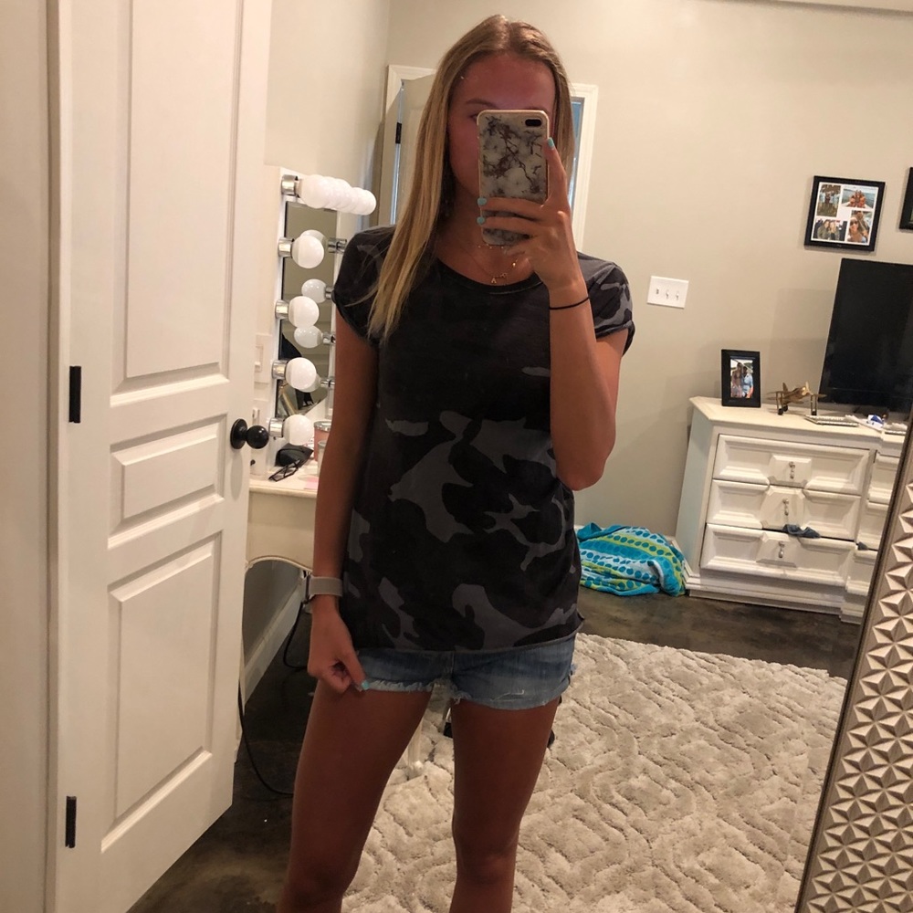 FREE PEOPLE camo tee